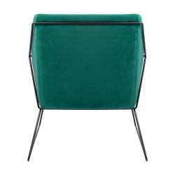 MSE011000308.V35 Fotel EMMA VELVET ciemny zielony welur - podstawa czarna King Home
