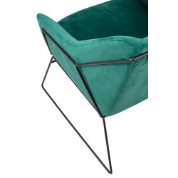 MSE011000308.V35 Fotel EMMA VELVET ciemny zielony welur - podstawa czarna King Home