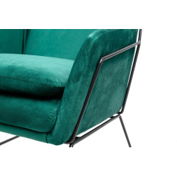 MSE011000308.V35 Fotel EMMA VELVET ciemny zielony welur - podstawa czarna King Home