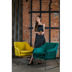 MSE011000308.V35 Fotel EMMA VELVET ciemny zielony welur - podstawa czarna King Home