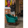 MSE011000308.V35 Fotel EMMA VELVET ciemny zielony welur - podstawa czarna King Home
