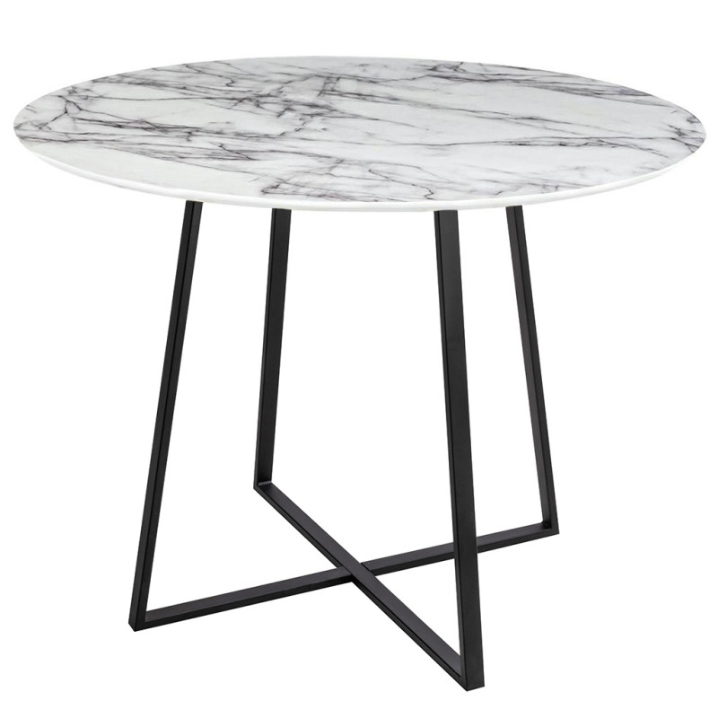 KH1201100198 Stół CARAT 100 - MDF, czarna podstawa King Home