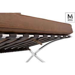 KH1501100167 MODESTO fotel BARCELON VINTAGE PU - ekoskóra, stal polerowana King Home