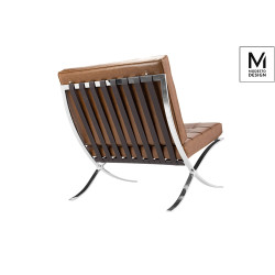 KH1501100167 MODESTO fotel BARCELON VINTAGE PU - ekoskóra, stal polerowana King Home