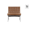 KH1501100167 MODESTO fotel BARCELON VINTAGE PU - ekoskóra, stal polerowana King Home