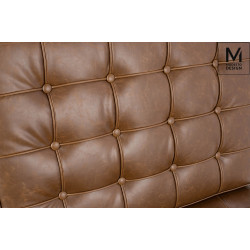 KH1501100167 MODESTO fotel BARCELON VINTAGE PU - ekoskóra, stal polerowana King Home