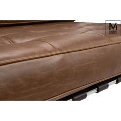 KH1501100167 MODESTO fotel BARCELON VINTAGE PU - ekoskóra, stal polerowana King Home