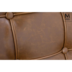 KH1501100167 MODESTO fotel BARCELON VINTAGE PU - ekoskóra, stal polerowana King Home