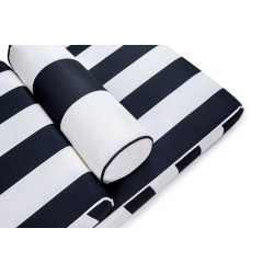 5900168832473 Zestaw ogrodowy AZURE leżak z materacem  i poduszką biało-czarny King Home