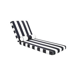 5900168832473 Zestaw ogrodowy AZURE leżak z materacem  i poduszką biało-czarny King Home