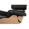 KH1501100104 Fotel LOUNGE HM czarny / jesion z podnóżkiem King Home