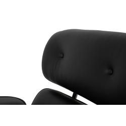 KH1501100104 Fotel LOUNGE HM czarny / jesion z podnóżkiem King Home