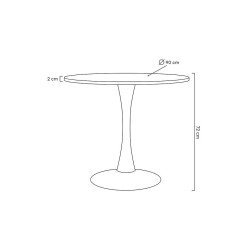 T1020.WHITE MODESTO stół TULIP FI 90 biały - MDF, podstawa metalowa King Home