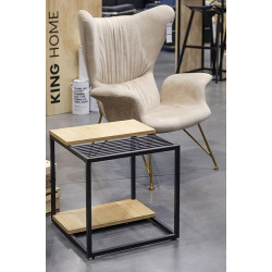 1522 Stolik GALLER dąb - gazetnik, MDF, metal King Home