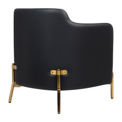 MSE011000307.P02E43 Fotel VENICE tkanina pepitka biało - czarna ekoskóra czarna - złota podstawa King Home