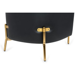 MSE011000307.P02E43 Fotel VENICE tkanina pepitka biało - czarna ekoskóra czarna - złota podstawa King Home