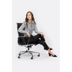 A022.CHROM Fotel biurowy AERON PRESTIGE PLUS chrom - skóra naturalna, aluminium King Home