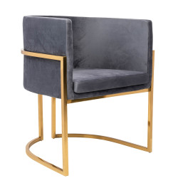 MSE011000303.V23 Fotel CHLOE VELVET ciemny szary King Home