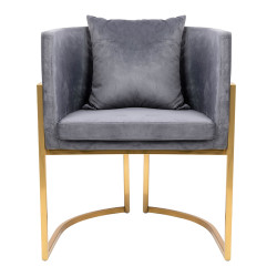 MSE011000303.V23 Fotel CHLOE VELVET ciemny szary King Home