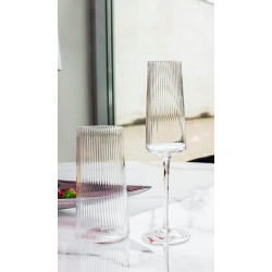 53268 KARE kieliszek do szampana RIFFLE 215 ml transparentny King Home