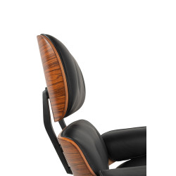 KH1501100151 Fotel LOUNGE HM czarny / róża z podnóżkiem King Home