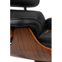 KH1501100151 Fotel LOUNGE HM czarny / róża z podnóżkiem King Home