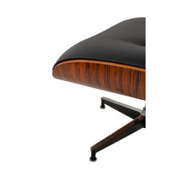 KH1501100151 Fotel LOUNGE HM czarny / róża z podnóżkiem King Home