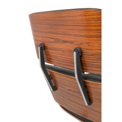 KH1501100151 Fotel LOUNGE HM czarny / róża z podnóżkiem King Home