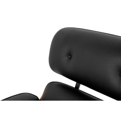 KH1501100151 Fotel LOUNGE HM czarny / róża z podnóżkiem King Home