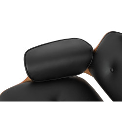 KH1501100151 Fotel LOUNGE HM czarny / róża z podnóżkiem King Home