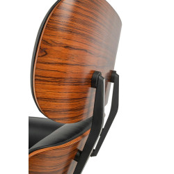 KH1501100151 Fotel LOUNGE HM czarny / róża z podnóżkiem King Home