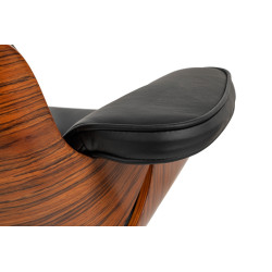 KH1501100151 Fotel LOUNGE HM czarny / róża z podnóżkiem King Home