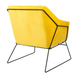 MSE011000308.V20 Fotel EMMA VELVET żółty welur - podstawa metal czarna King Home