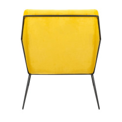 MSE011000308.V20 Fotel EMMA VELVET żółty welur - podstawa metal czarna King Home