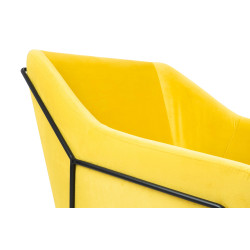 MSE011000308.V20 Fotel EMMA VELVET żółty welur - podstawa metal czarna King Home