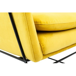 MSE011000308.V20 Fotel EMMA VELVET żółty welur - podstawa metal czarna King Home