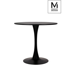 Y001.BLACK MODESTO stół TULIP FI 80 czarny - MDF, podstawa metalowa King Home