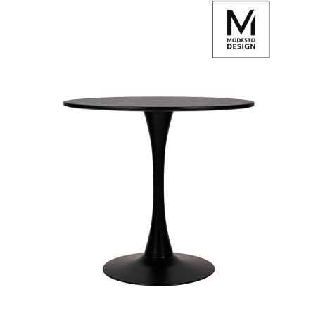Y001.BLACK MODESTO stół TULIP FI 80 czarny - MDF, podstawa metalowa King Home