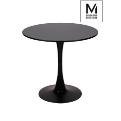 Y001.BLACK MODESTO stół TULIP FI 80 czarny - MDF, podstawa metalowa King Home