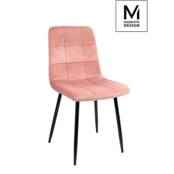 J-06.LIGHT.PINK MODESTO krzesło CARLO pudrowy róż - welur, metal King Home