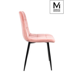 J-06.LIGHT.PINK MODESTO krzesło CARLO pudrowy róż - welur, metal King Home