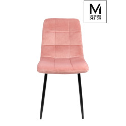 J-06.LIGHT.PINK MODESTO krzesło CARLO pudrowy róż - welur, metal King Home