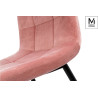 J-06.LIGHT.PINK MODESTO krzesło CARLO pudrowy róż - welur, metal King Home