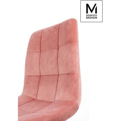J-06.LIGHT.PINK MODESTO krzesło CARLO pudrowy róż - welur, metal King Home