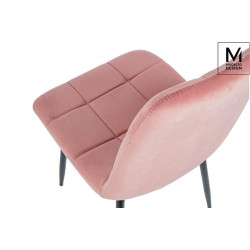 J-06.LIGHT.PINK MODESTO krzesło CARLO pudrowy róż - welur, metal King Home