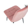 J-06.LIGHT.PINK MODESTO krzesło CARLO pudrowy róż - welur, metal King Home