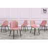 J-06.LIGHT.PINK MODESTO krzesło CARLO pudrowy róż - welur, metal King Home