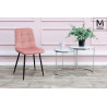 J-06.LIGHT.PINK MODESTO krzesło CARLO pudrowy róż - welur, metal King Home