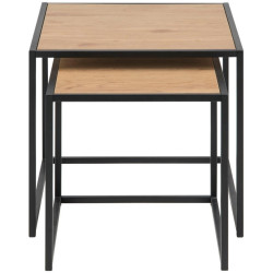 0000090954 ACTONA zestaw stolików SEAFORD dąb - MDF, metal King Home