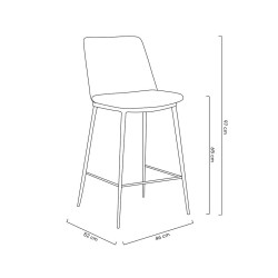 KH1201100123.61.GREE Krzesło barowe DIEGO 65 zielone - welur, podstawa czarno złota King Home